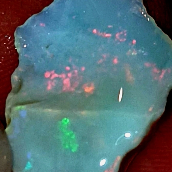 Australian Opal Rough 6.9 Carat Mintabie Red Flash Colorful - Picture 10 of 15